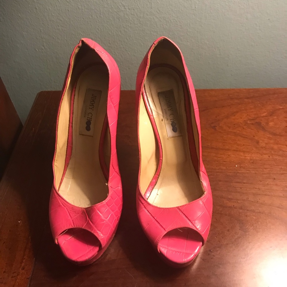 Hot pink jimmy choos